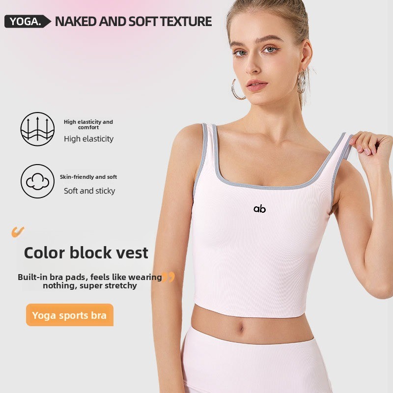 Tank Top Ribbed - Damen Sommer Geripptes Yoga-Tanktop mit Eingebauten